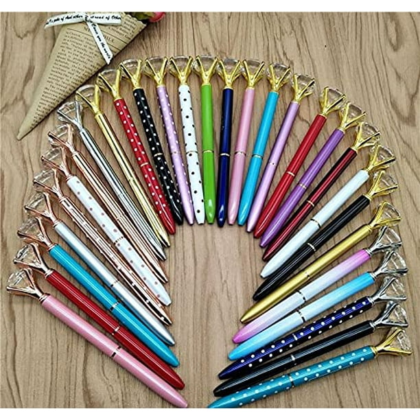 School and Office Supplies Retractable Metal Crystal Journaling Pens Glitter Cool Gel Ballpoint Pens for Women 10 PCS Diamond Pens Cute Ballpoint Pens 